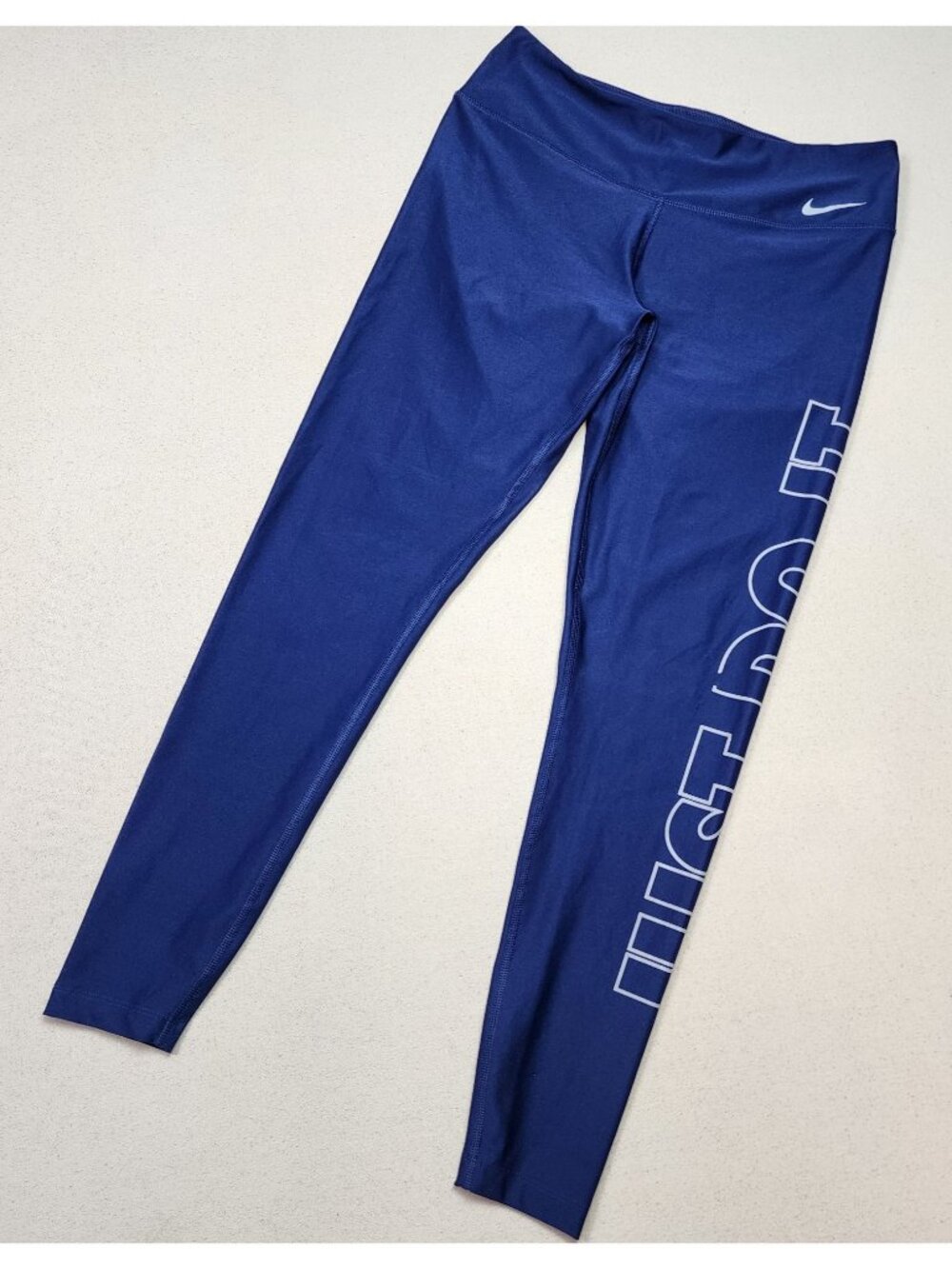Nike Women's Dri-Fit Power Victory Athletic Stretch Blue Leggings Sz 28/27